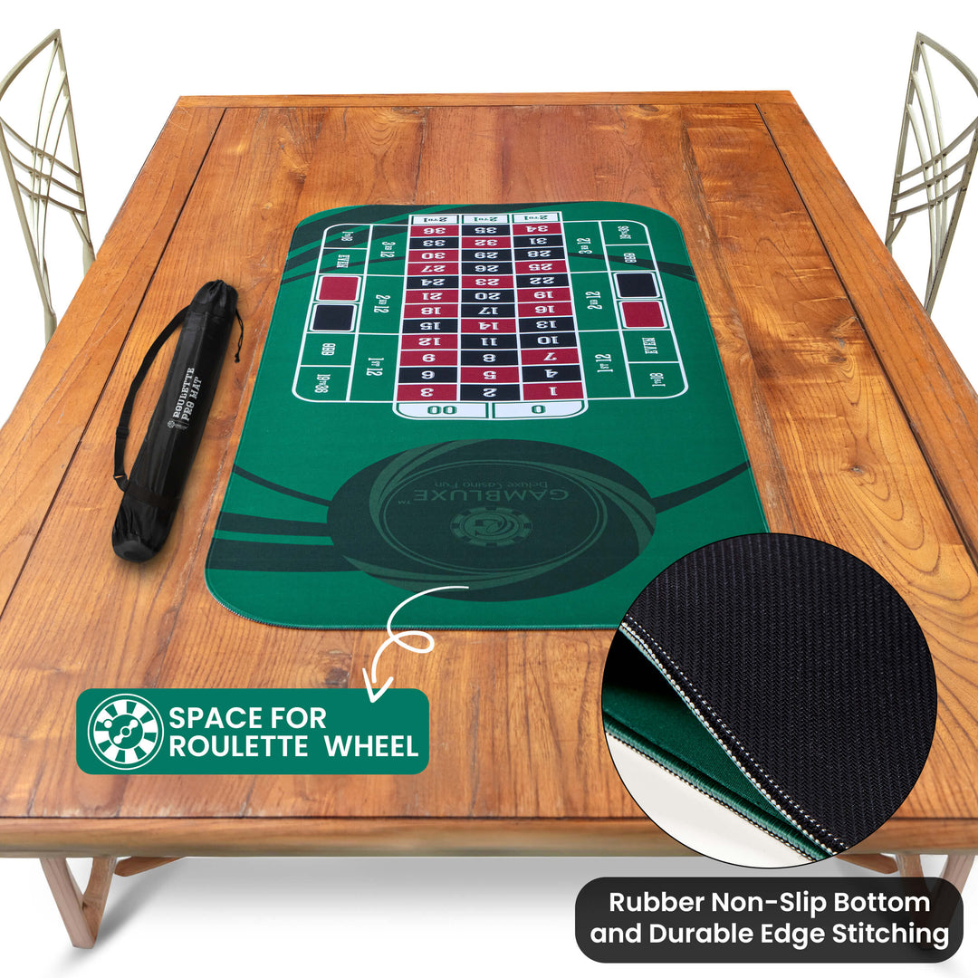 47" x 23" Green Professional Roulette Mat