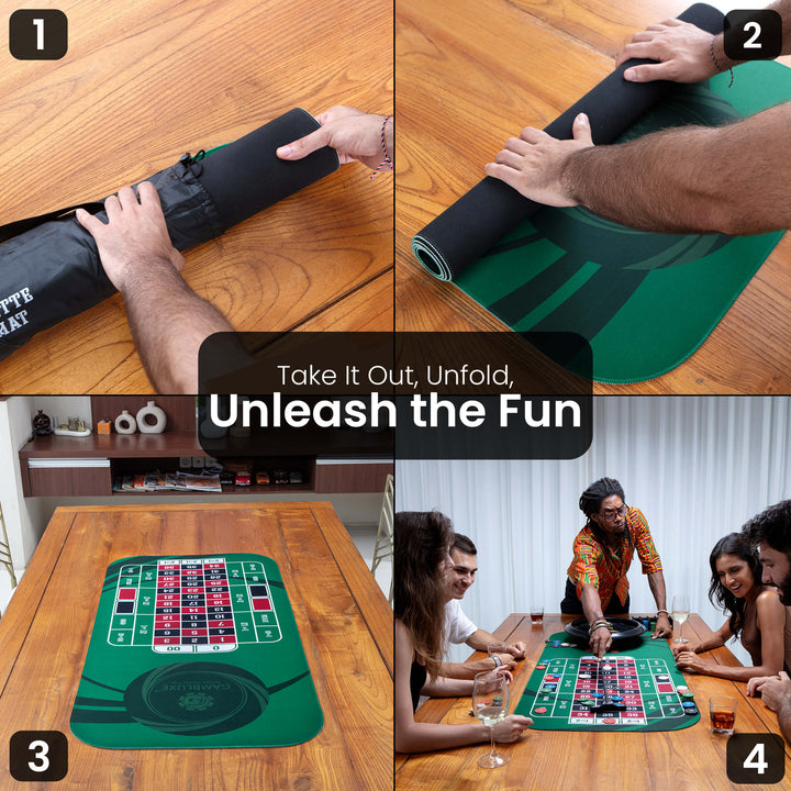 47" x 23" Green Professional Roulette Mat