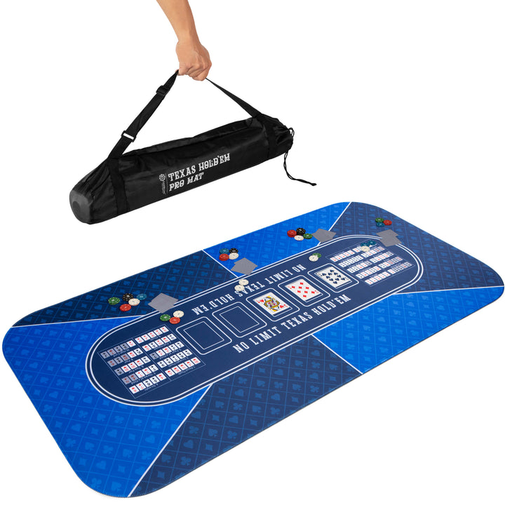 47" x 23" Blue Professional Poker Mat