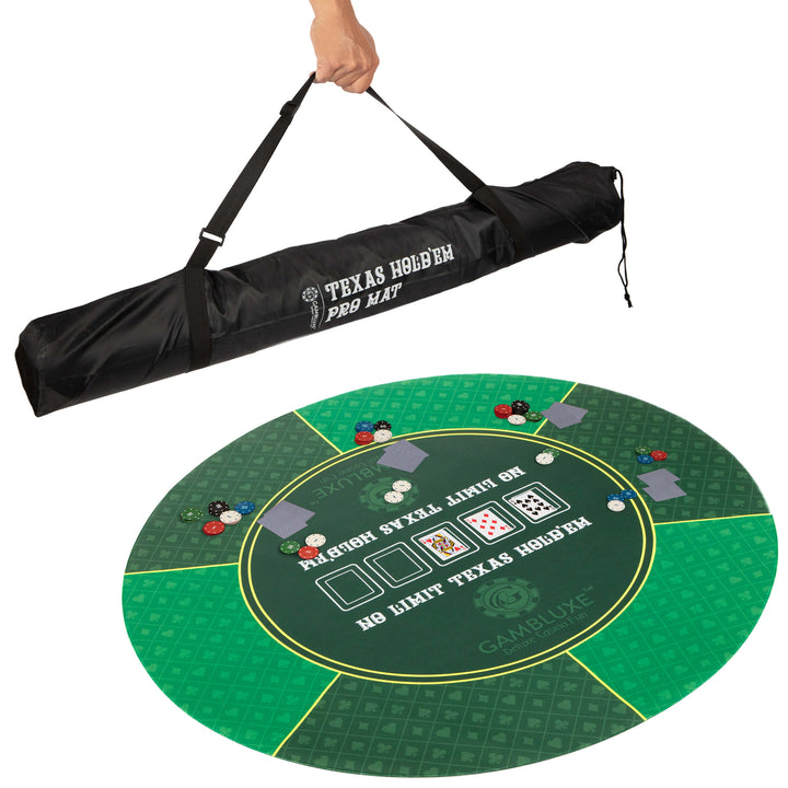 Green 47" Professional Round Poker Mat