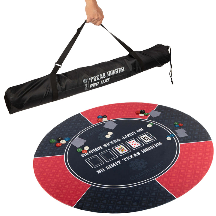 Red 47" Professional Round Poker Mat