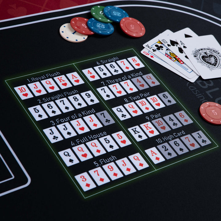 70" x 35" Red & Black Professional Poker Mat