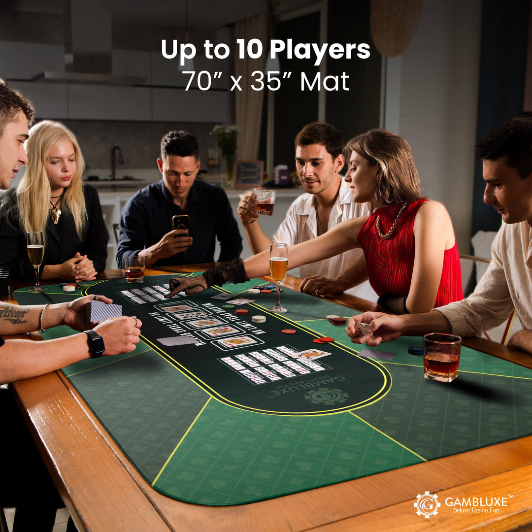 70" x 35" Green Professional Poker Mat