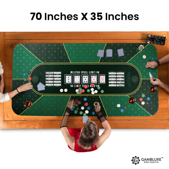 70" x 35" Green Professional Poker Mat