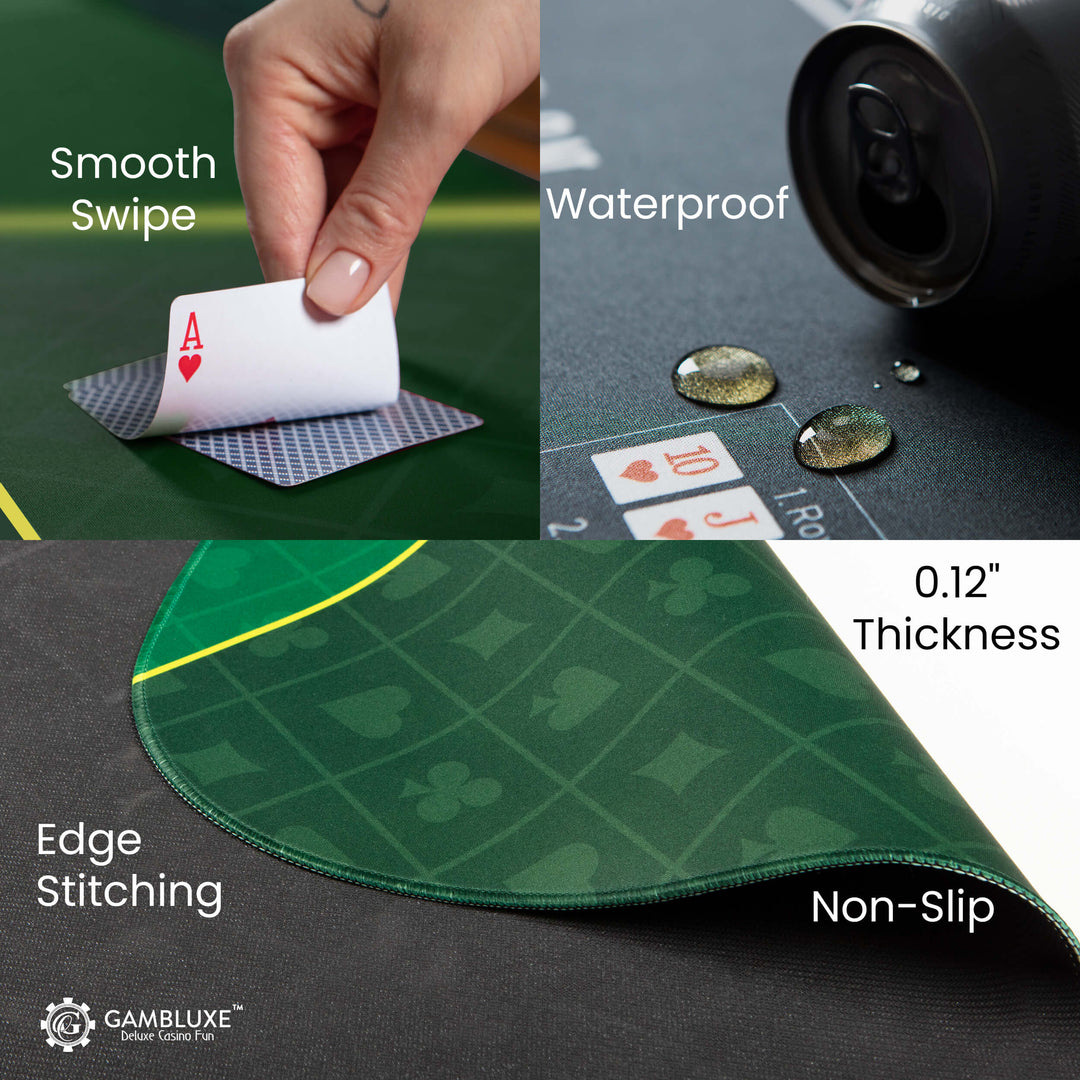 Green 47" Professional Round Poker Mat