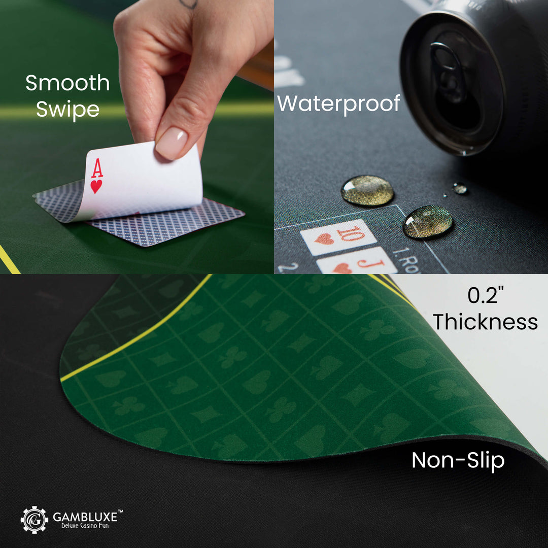 47" x 23" Green Professional Poker Mat